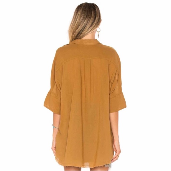 Free People XS Best Of Me Blouse Top Bronze Brown - Picture 3 of 8